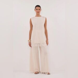 NWT dissh aria fringed tunic top - size M